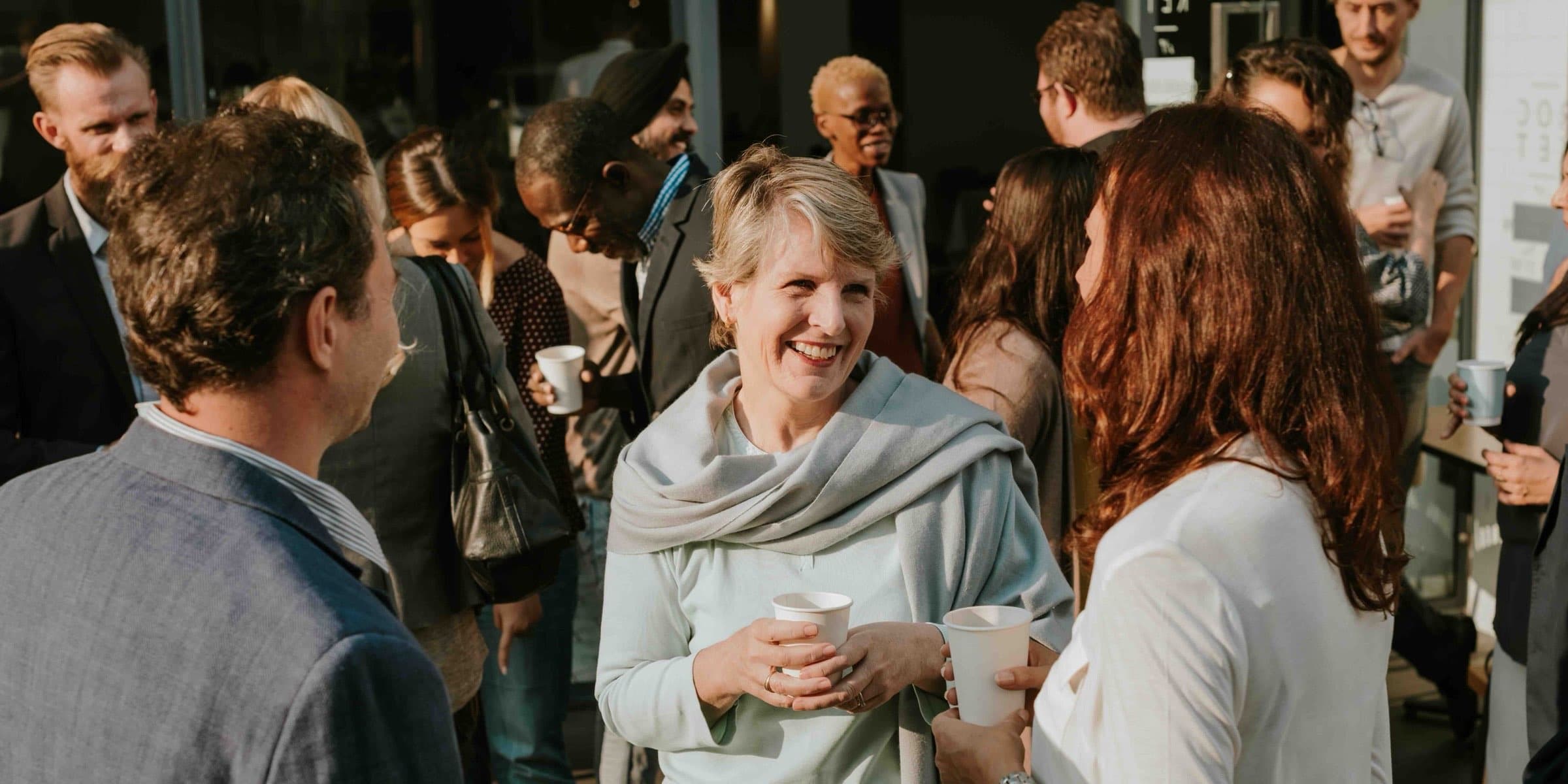 A community partner connecting with neighbors